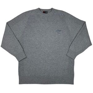 Versace Sport Wool Blend Sweater Mens Grey Embroidered Logo Man's Fashion Patch